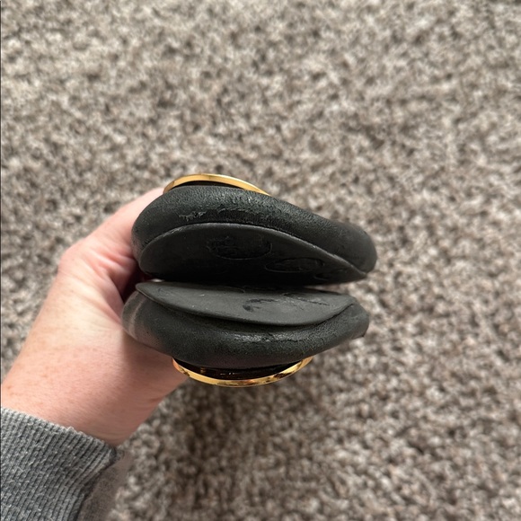 Tory Burch Black Flats with Gold Logo - Picture 3 of 6